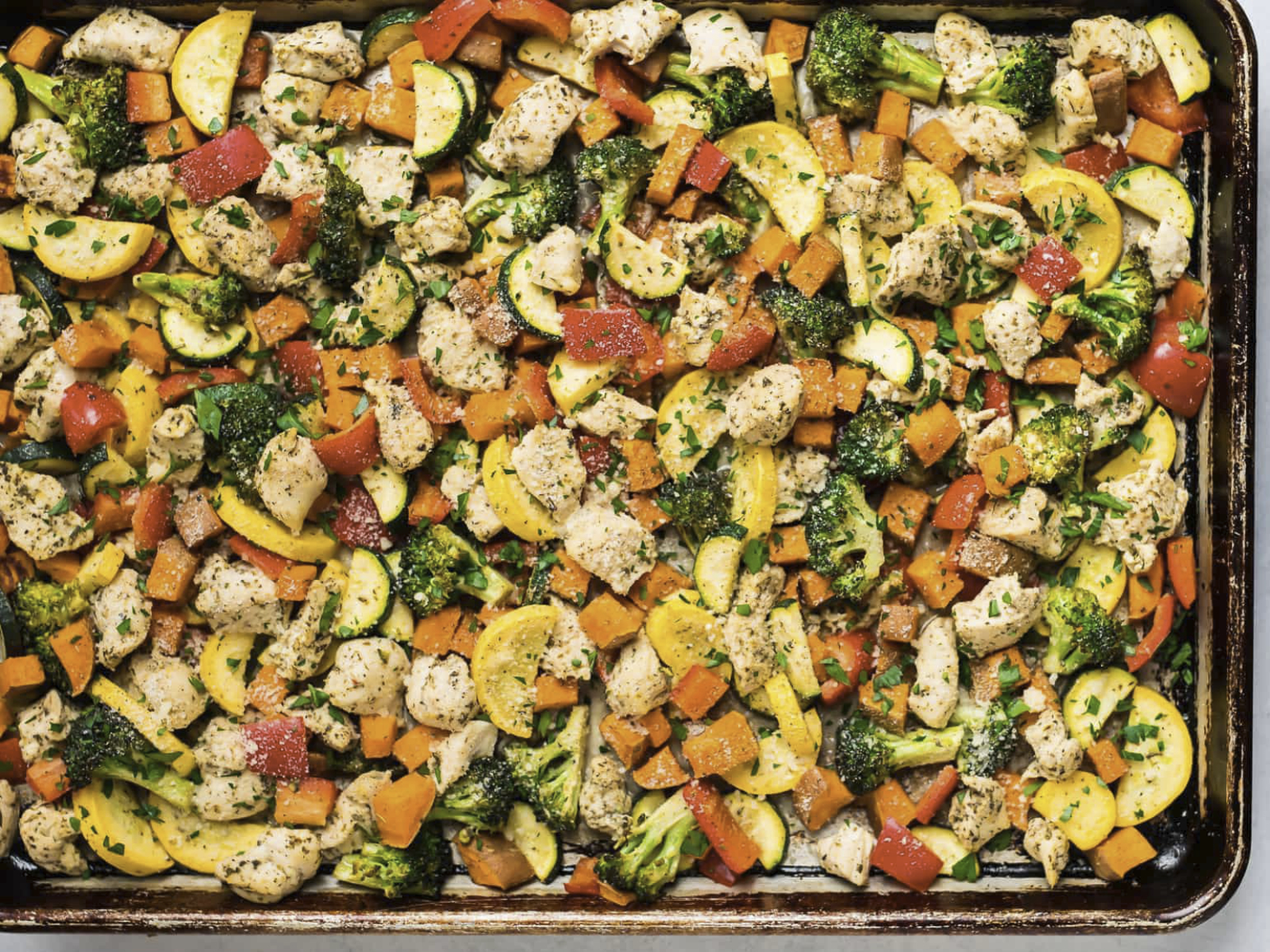 Sheet Pan Rainbow Chicken and Vegetables
