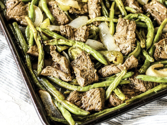 Sheet Pan Beef Tips with Vegetables