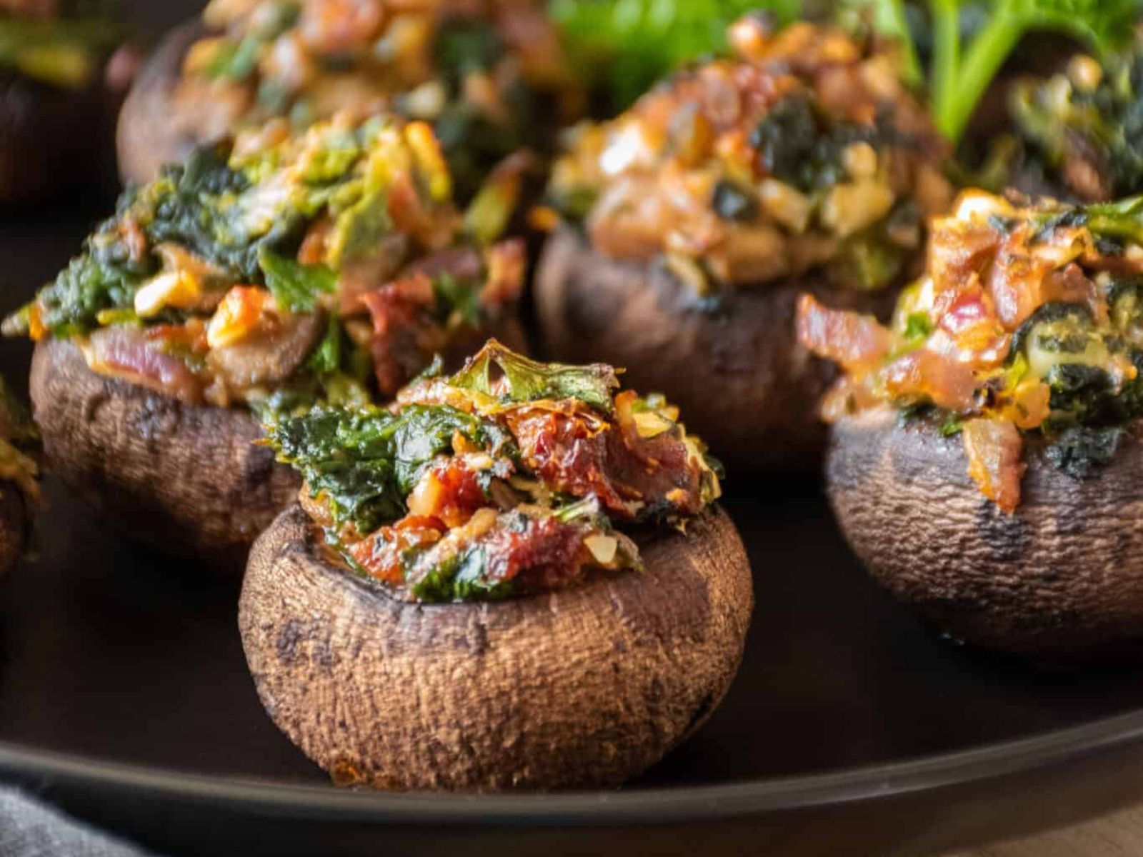gluten-free appetizers: spinach and feta stuffed mushrooms