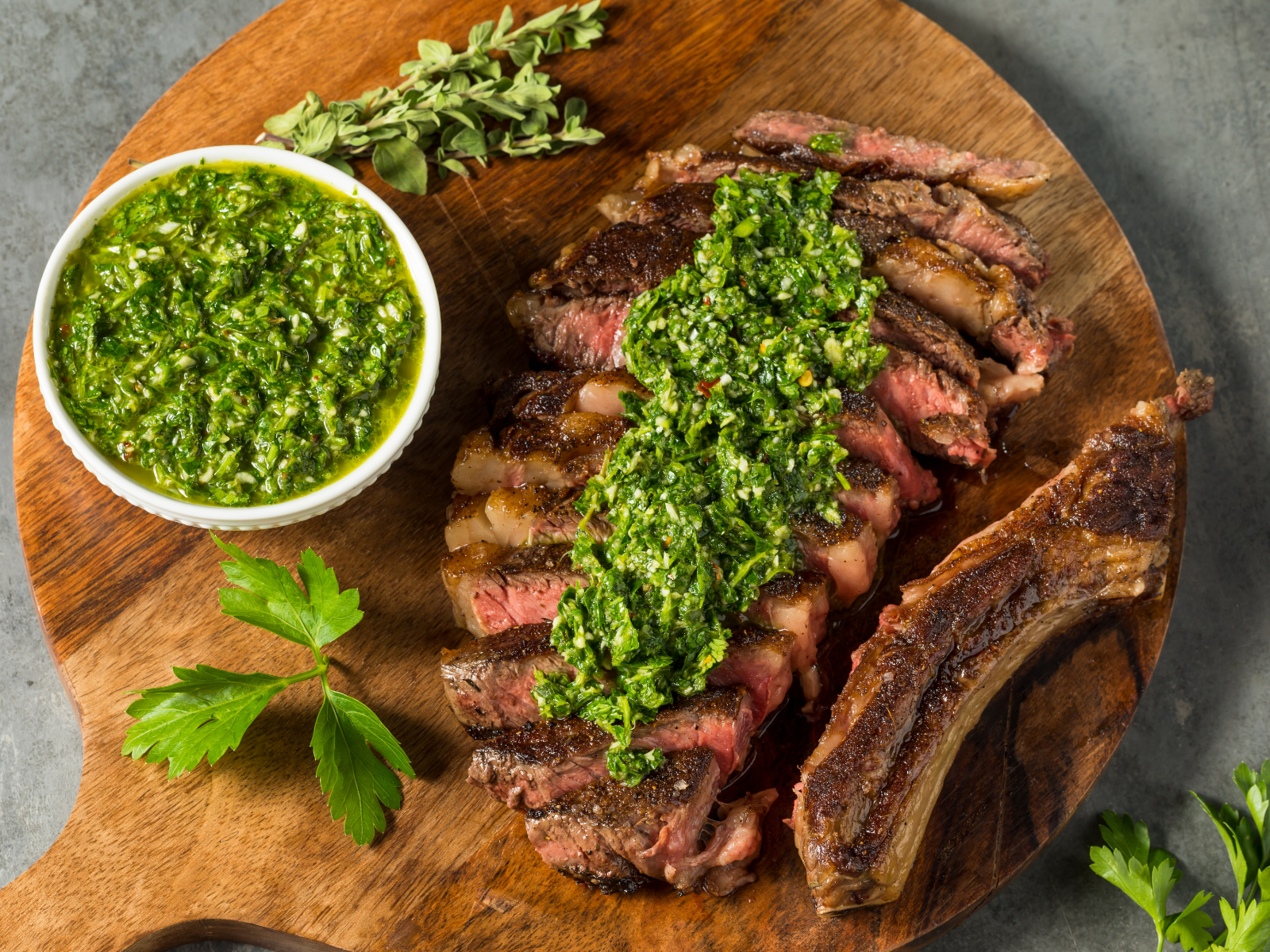 Grilled Steak with Chimichurri Sauce