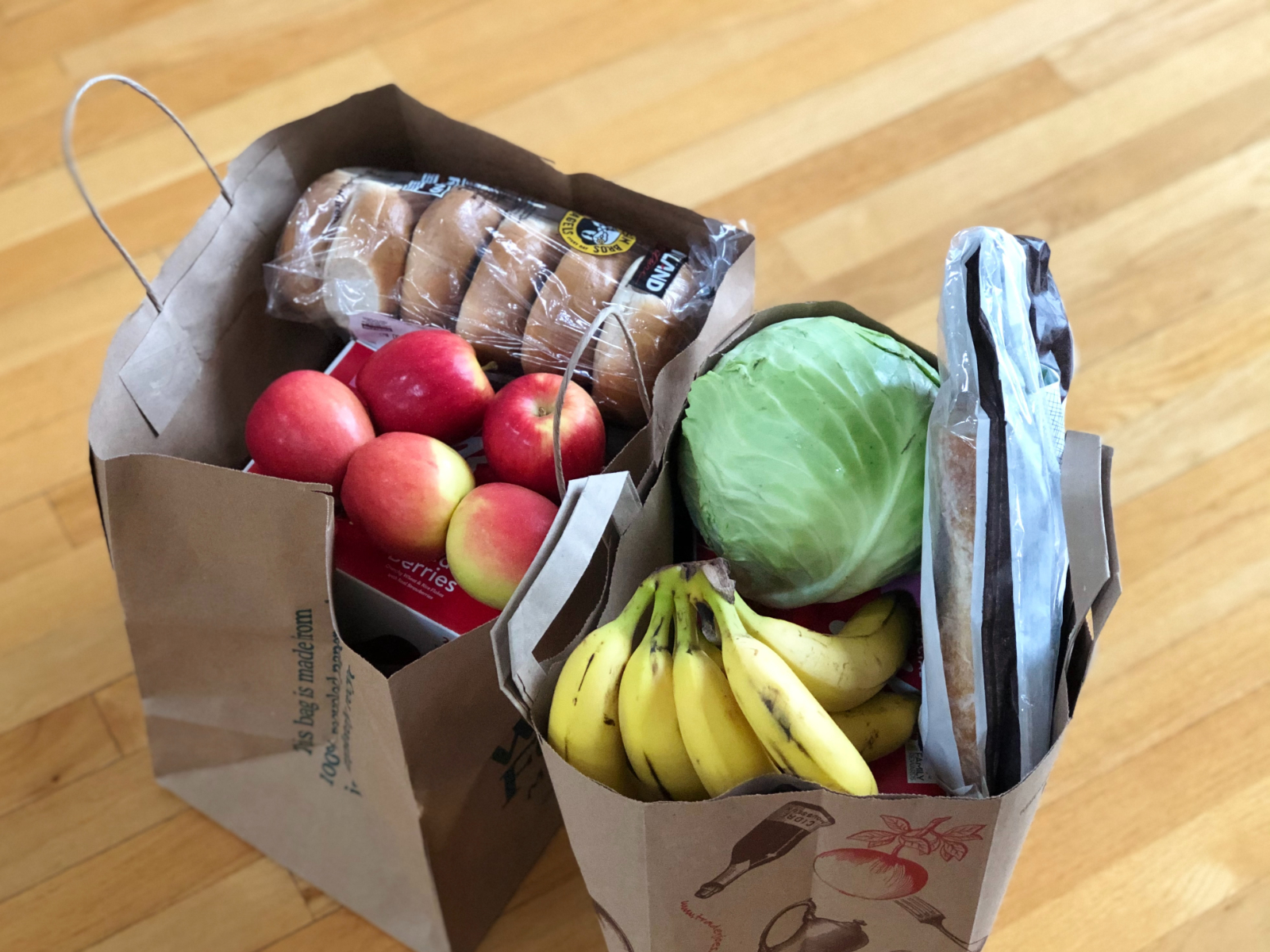 groceries in bags