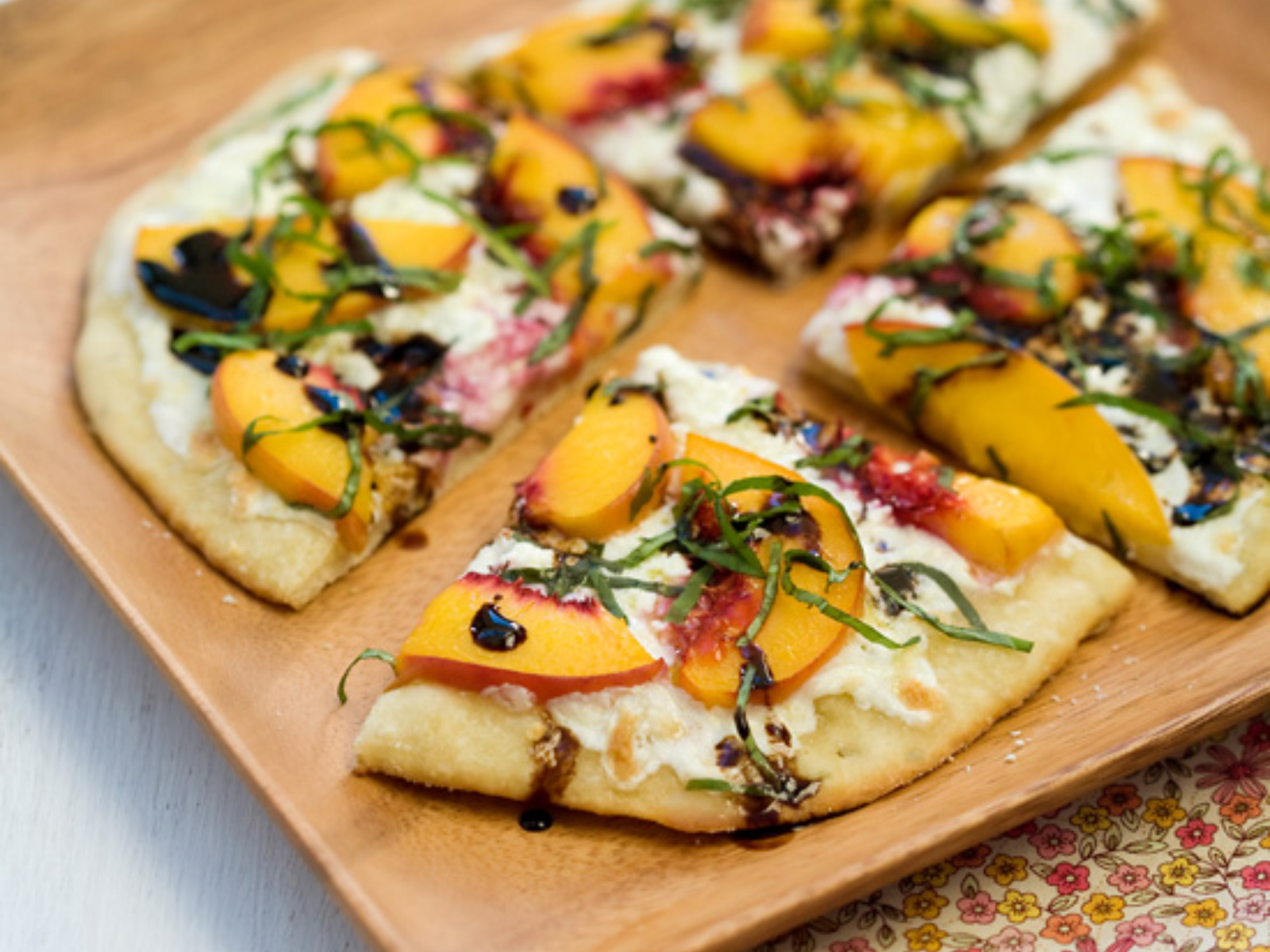 Summer Peach and Balsamic Pizza