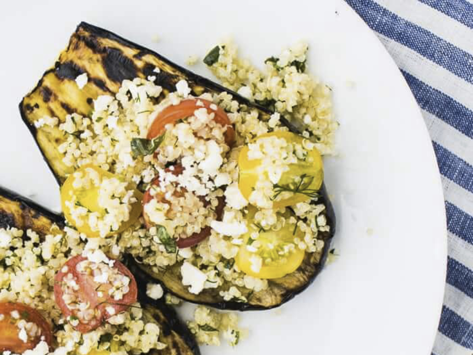 Herbed Quinoa with Grilled Eggplant