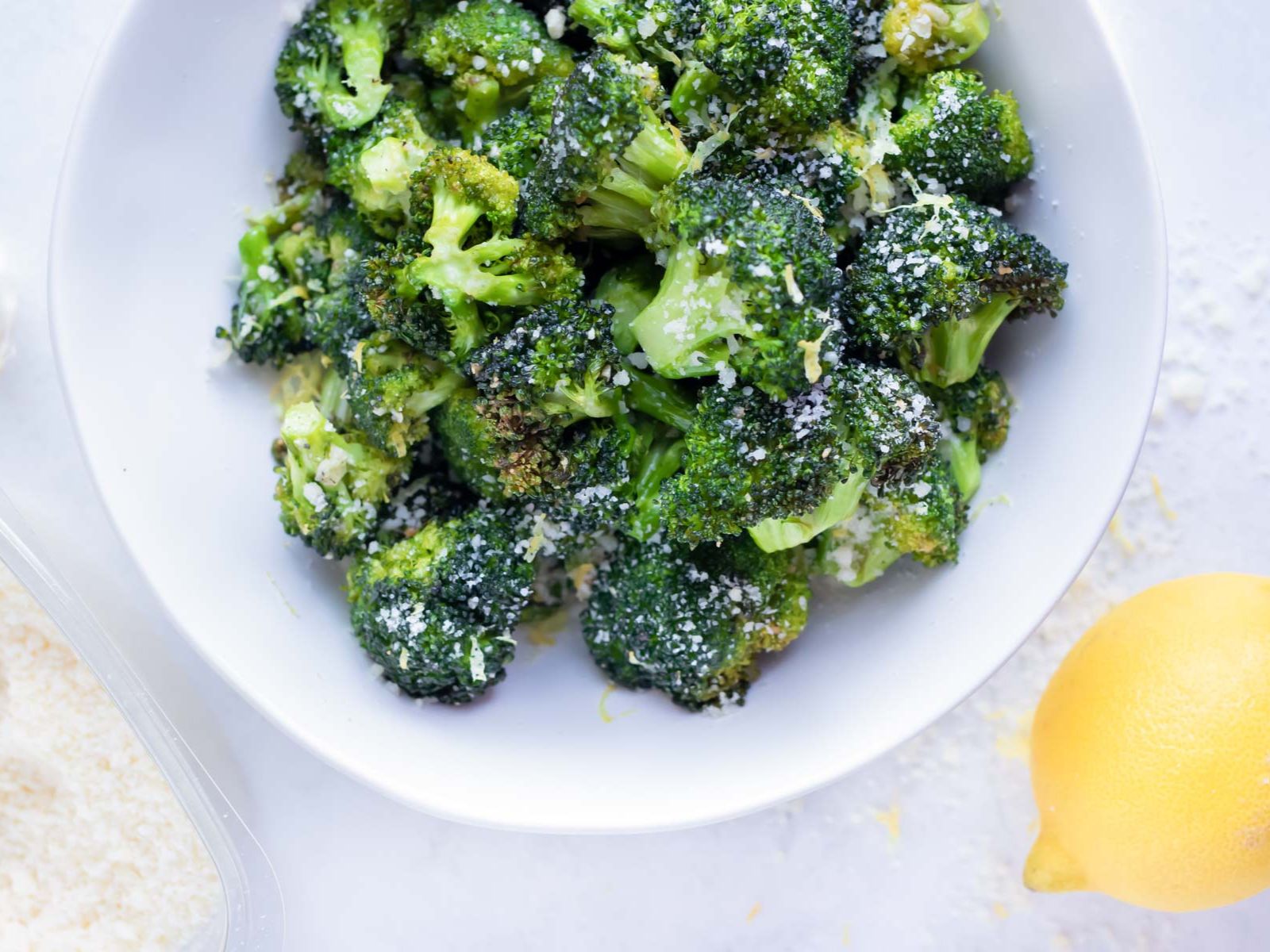 air fryer broccoli recipes: parmesan and lemon