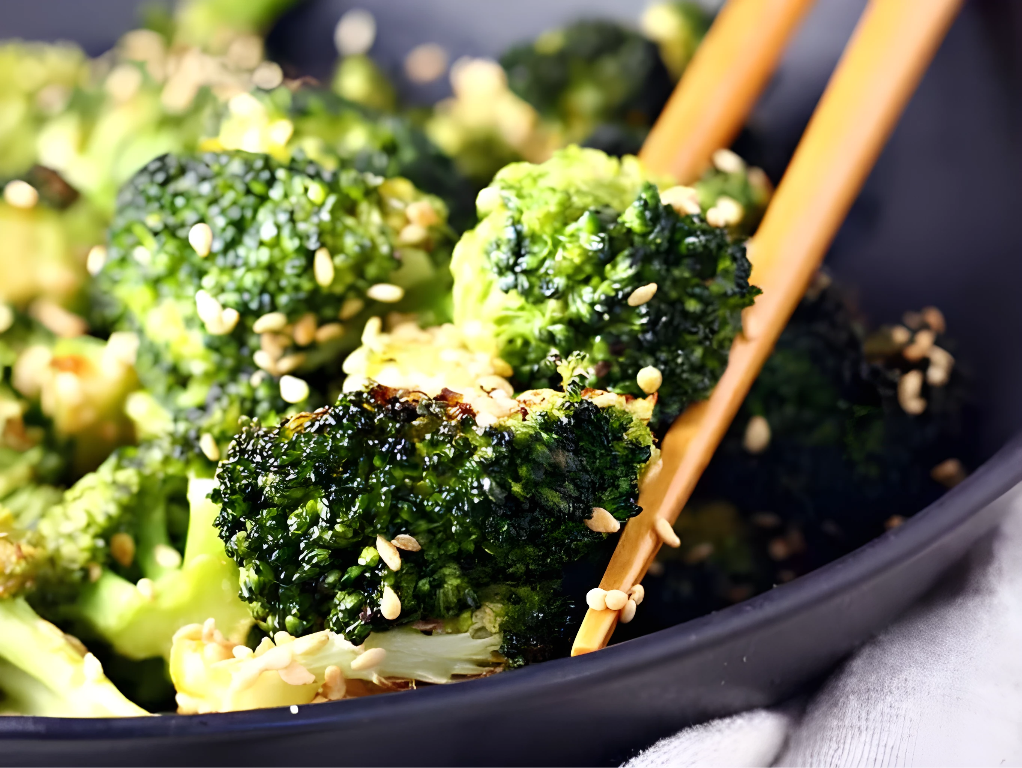 air fryer broccoli recipes: sesame