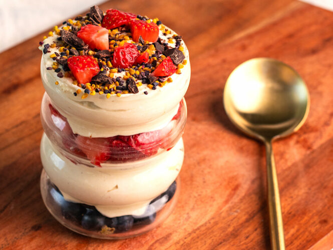 Whipped Honey Cottage Cheese Parfait