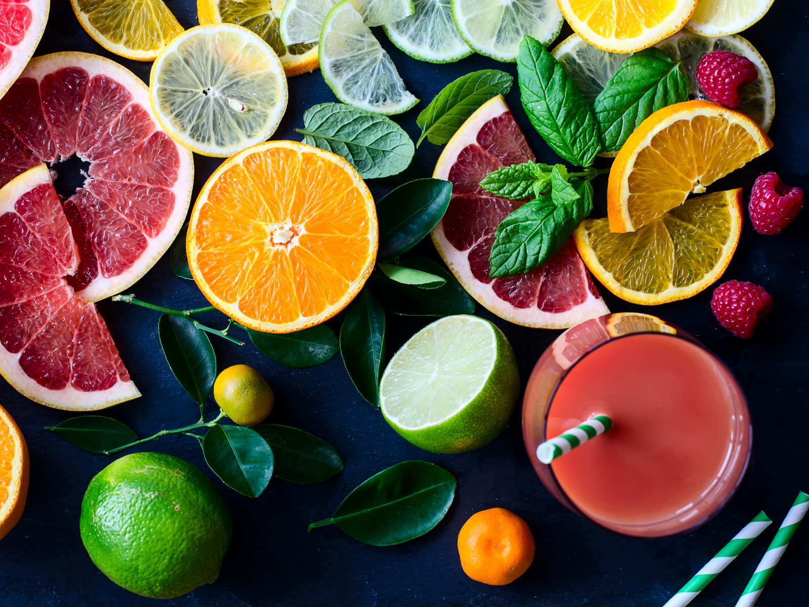 citrus fruits and drinks full of vitamin c