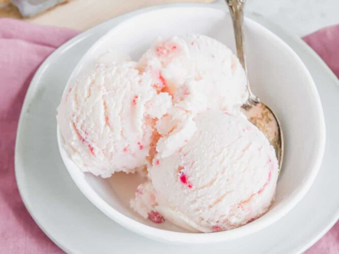 Strawberry kefir ice cream