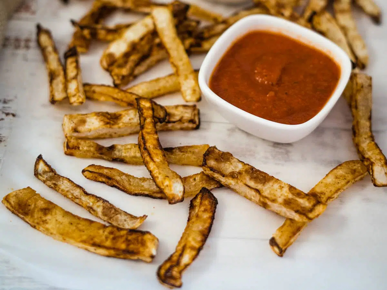 low carb vegetarian recipes: air-fryer turnip fries recipe