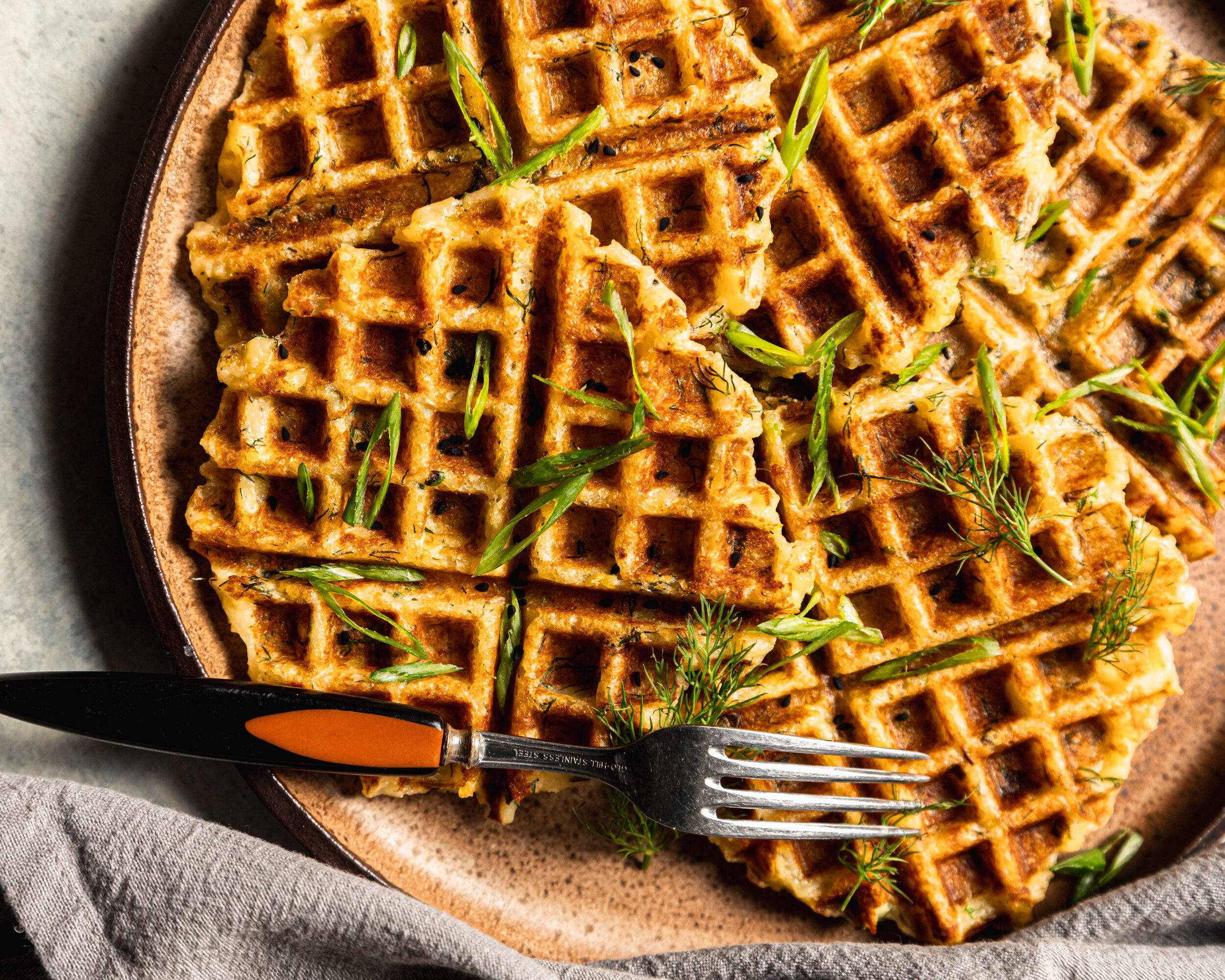 Plant-based breakfast ideas: Mashed Potato Waffles