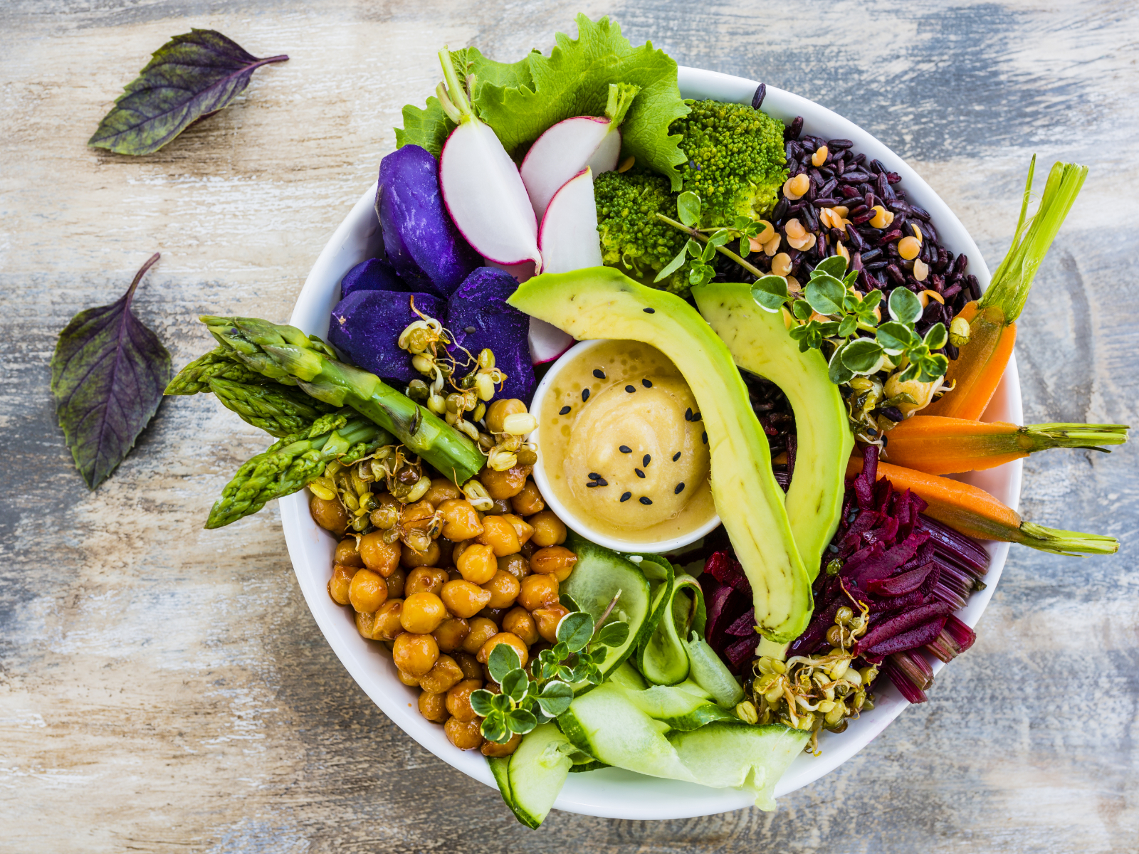 healthy bowl of plant based foods
