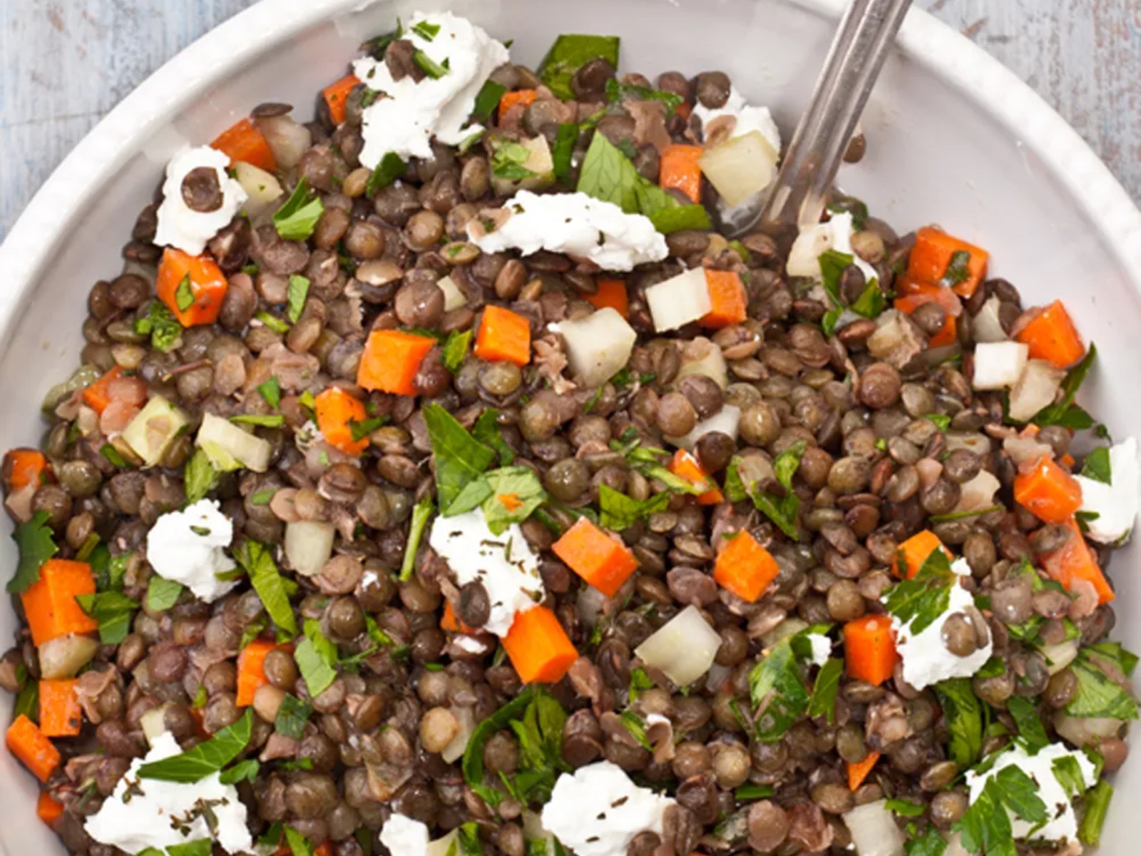 French Lentil Salad with Goat Cheese