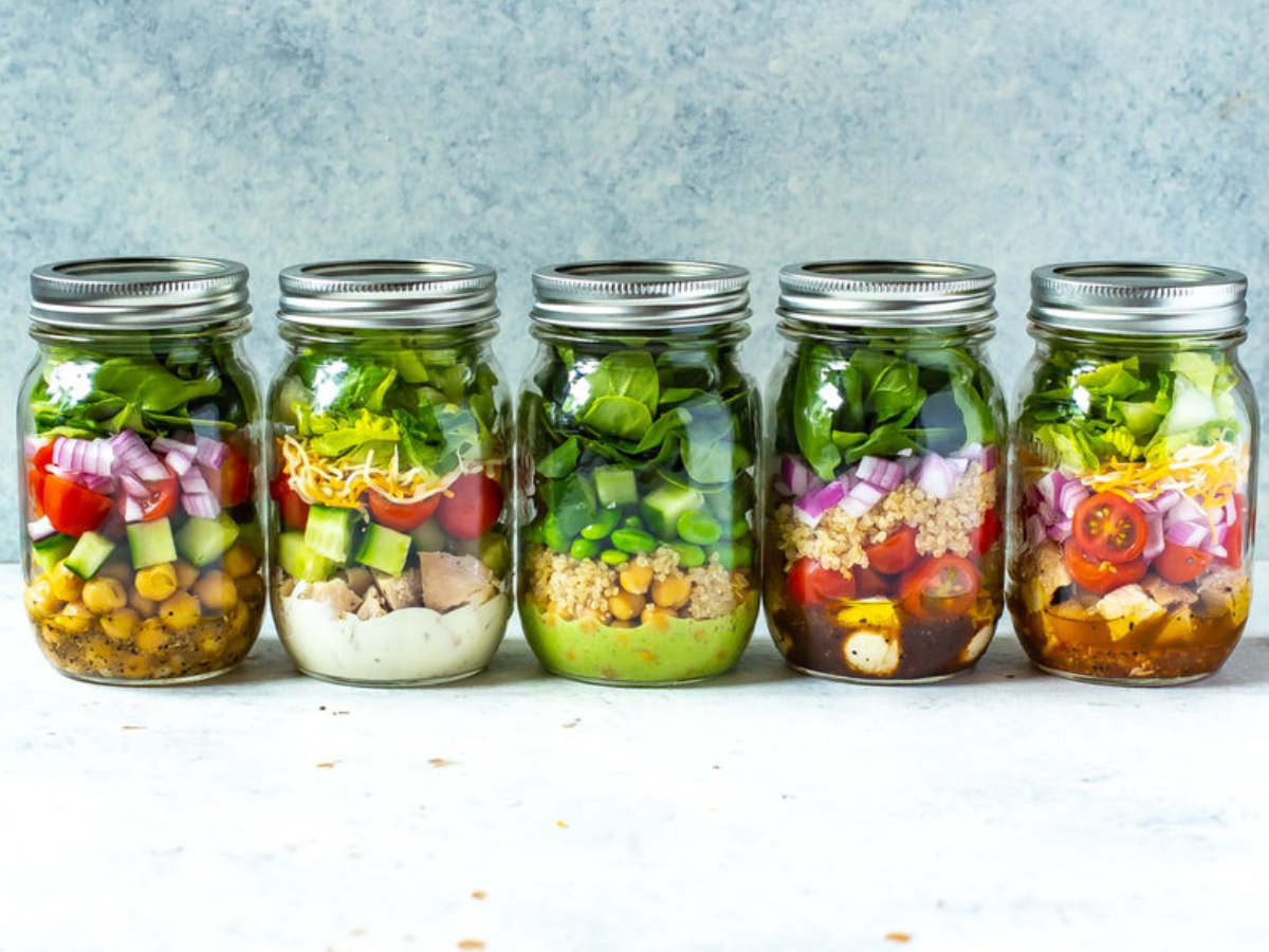 mix and match mason jar salads