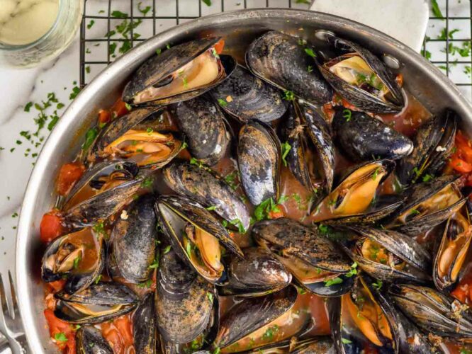 Mussels in Tomato-Garlic Sauce