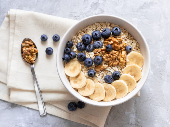 oatmeal bowl with nuts and fruit