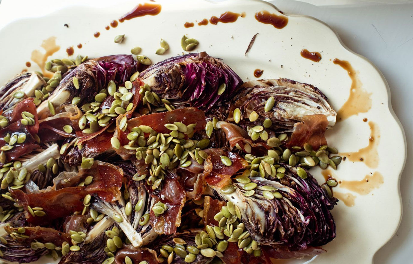 Roasted Radicchio and Prosciutto with Balsamic