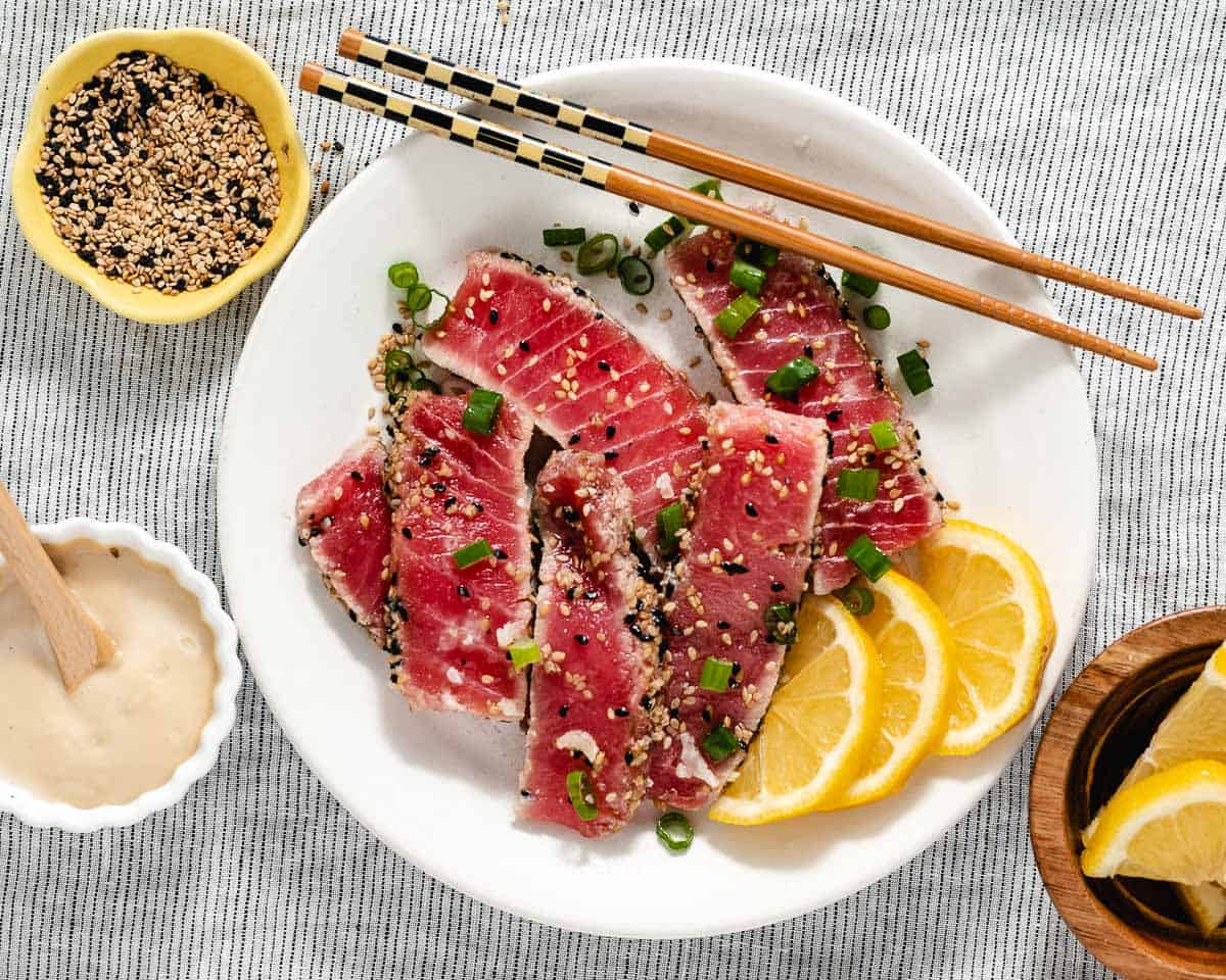 Seared Yellowfin Tuna with Sesame Sauce