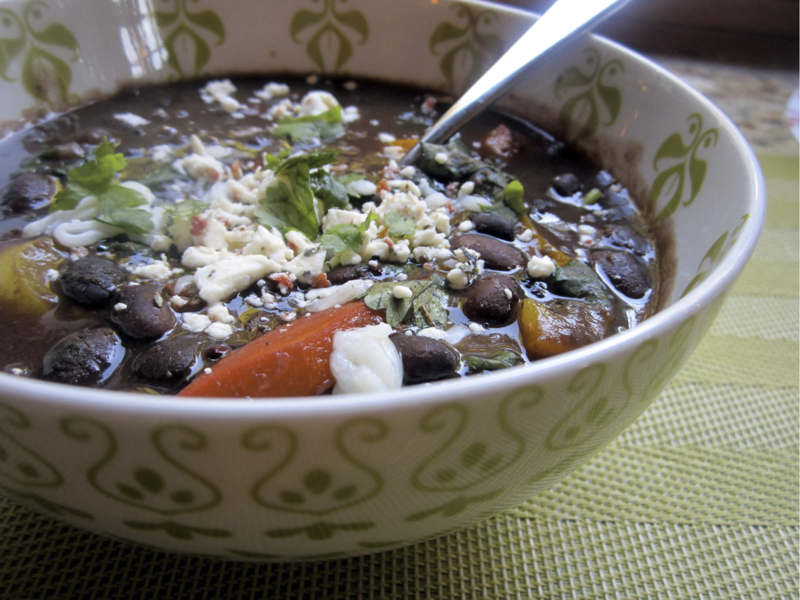Slow Cooked Spicy Caribbean Black Bean Soup