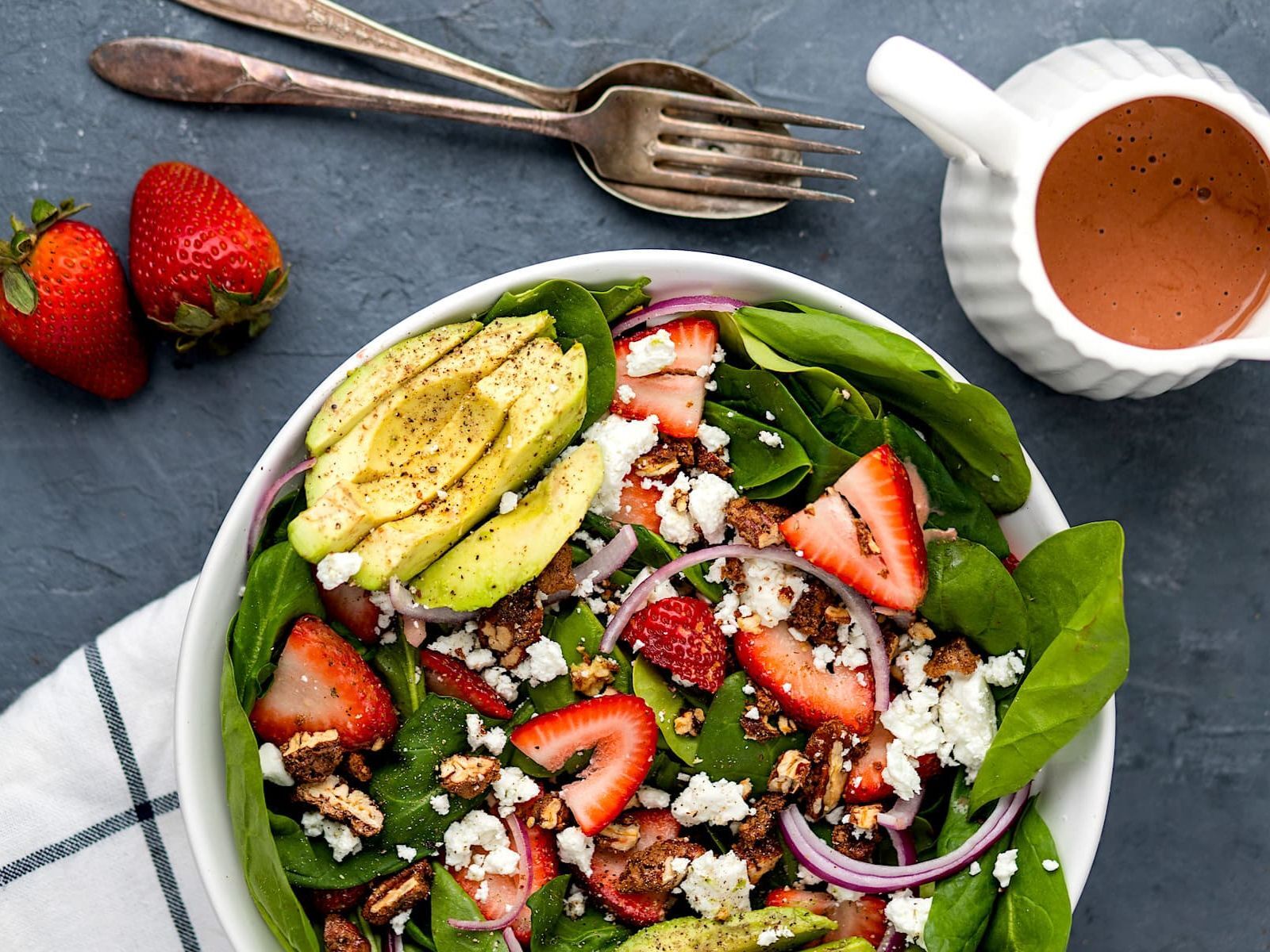 fresh spinach recipes: spinach salad with strawberries recipe