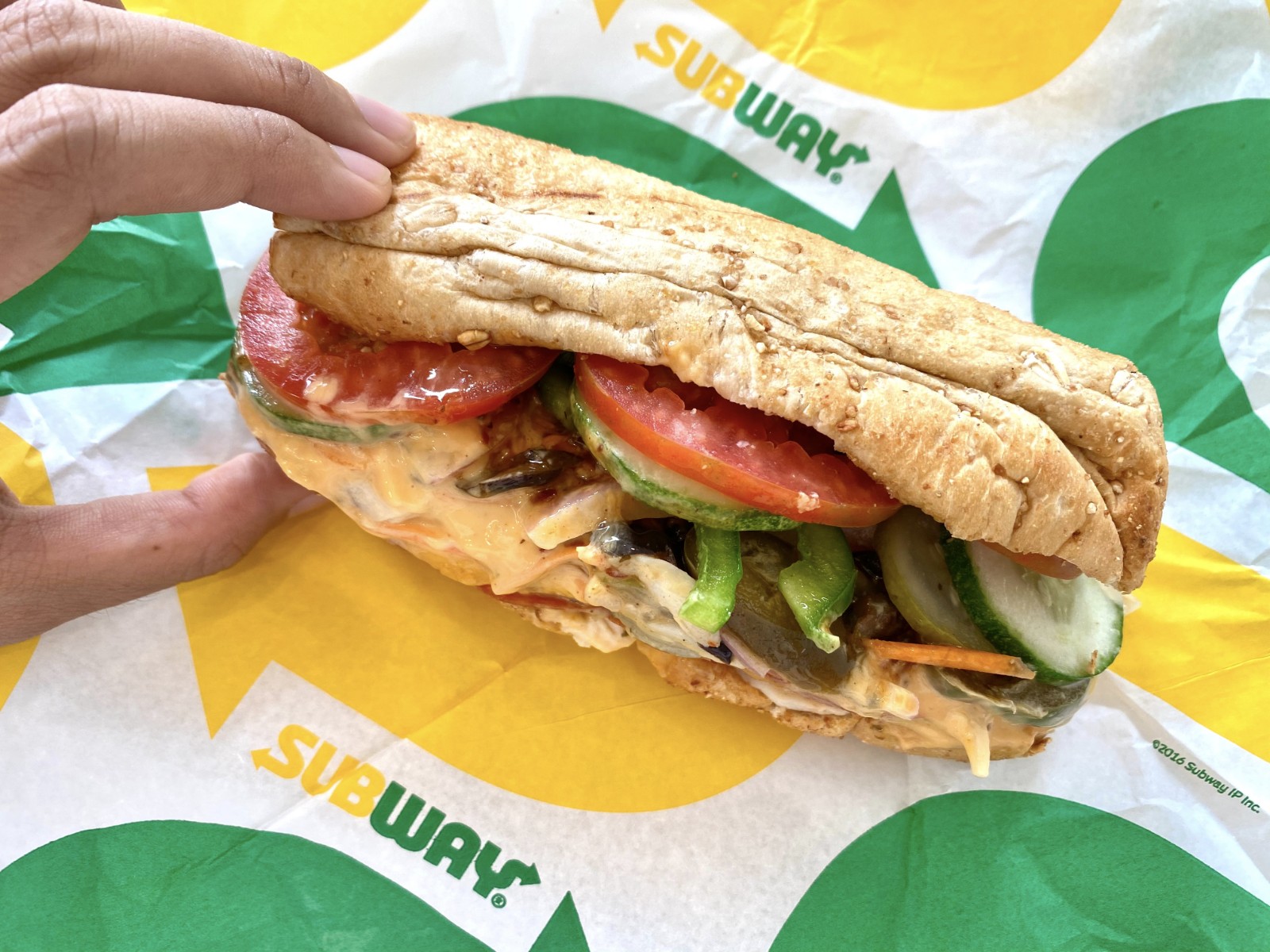subway sandwich unwrapped