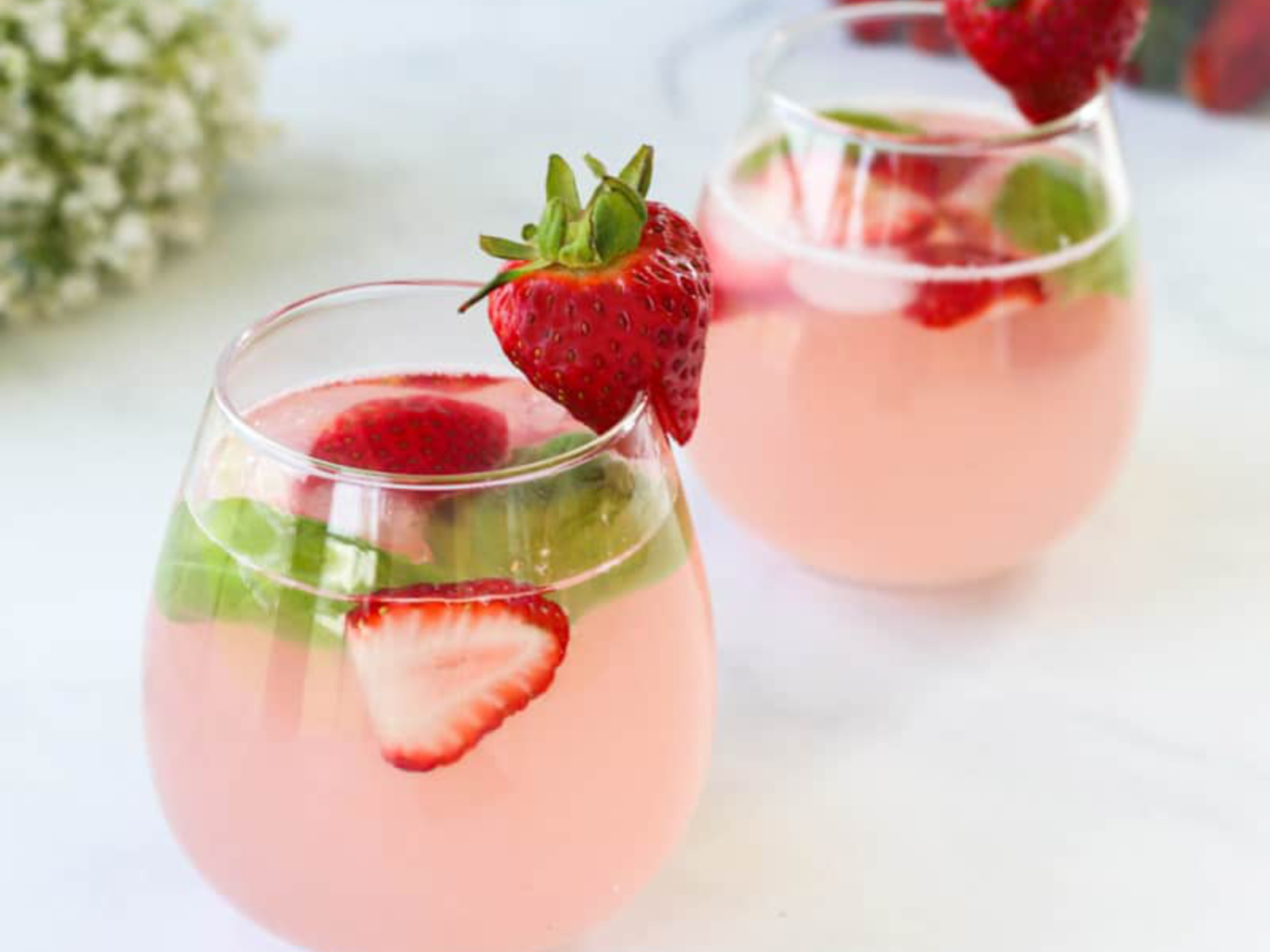 Healthy Strawberry Limeade Spritzer