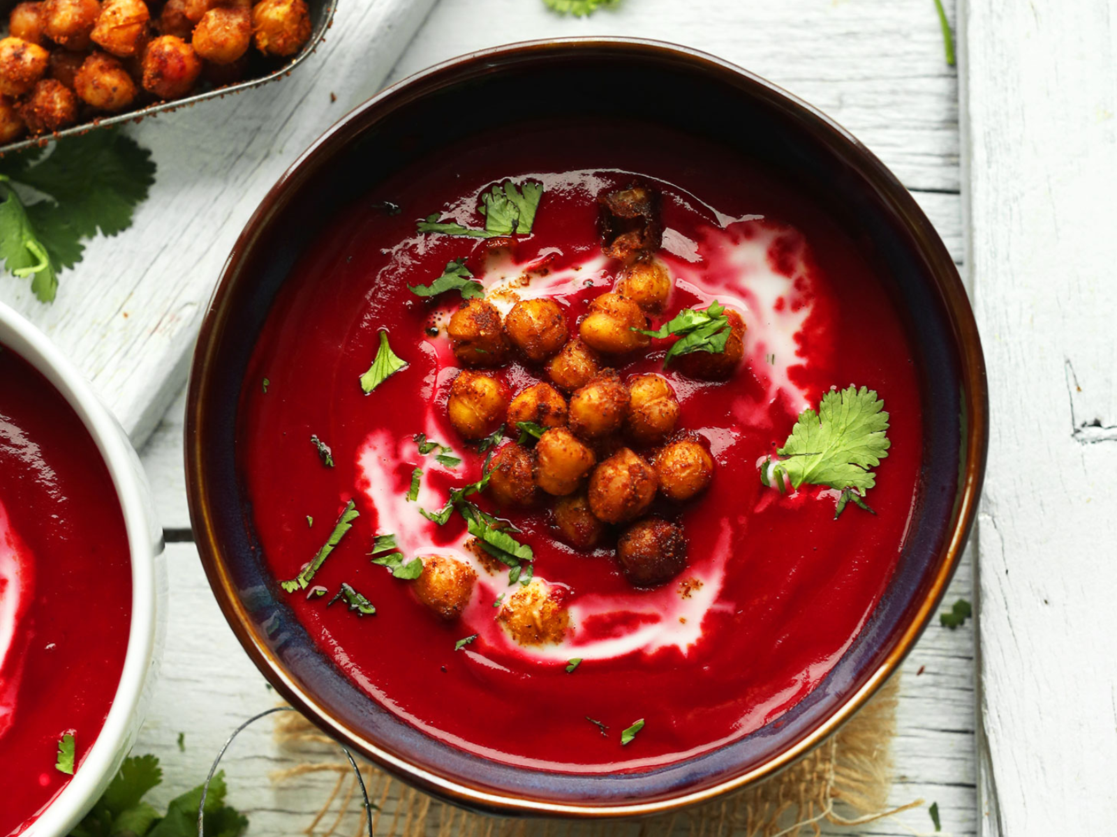 Curried Beet Soup with Tandoori Chickpeas