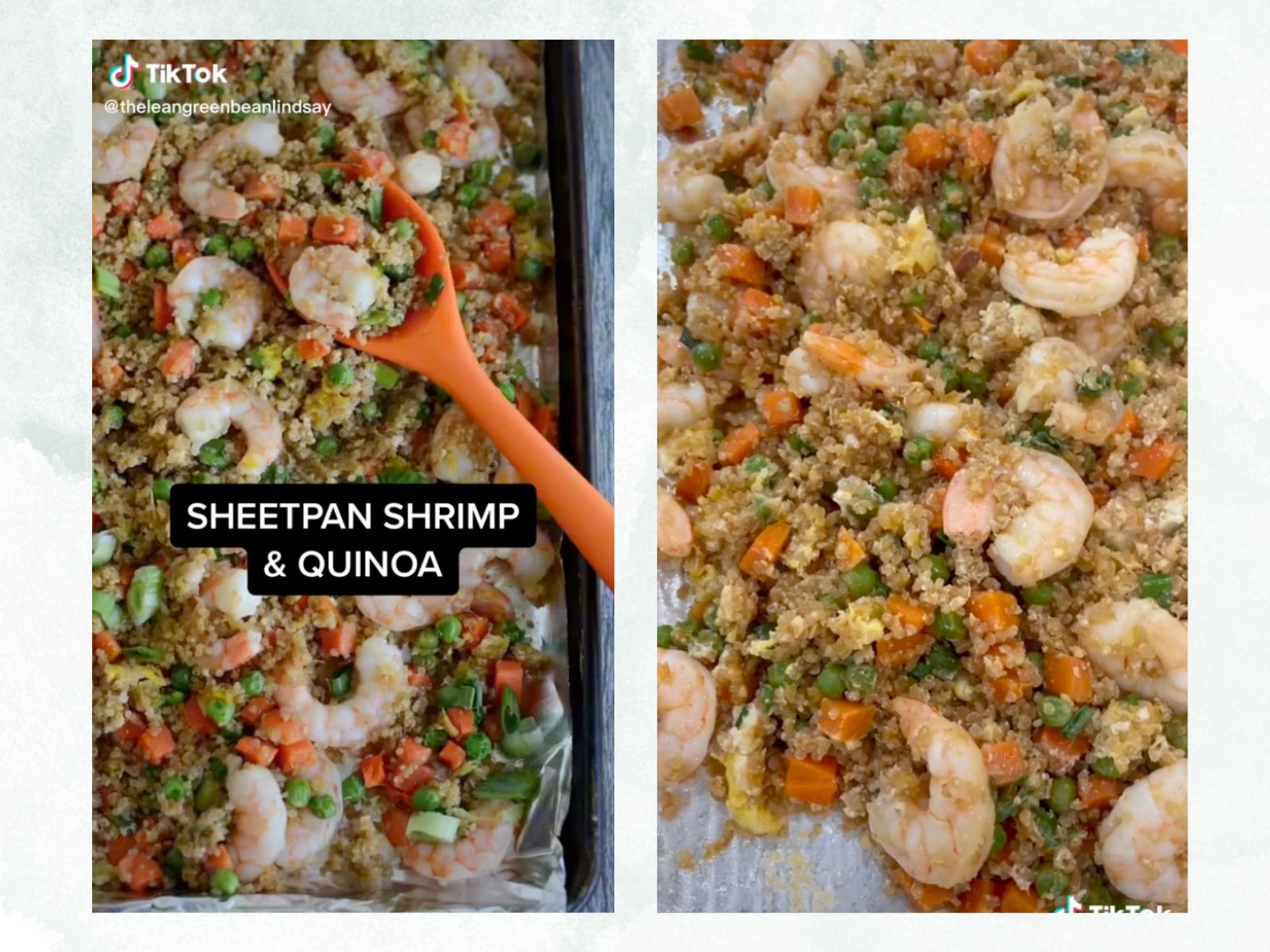 Easy Sheet Pan Quinoa and Shrimp tiktok screenshots