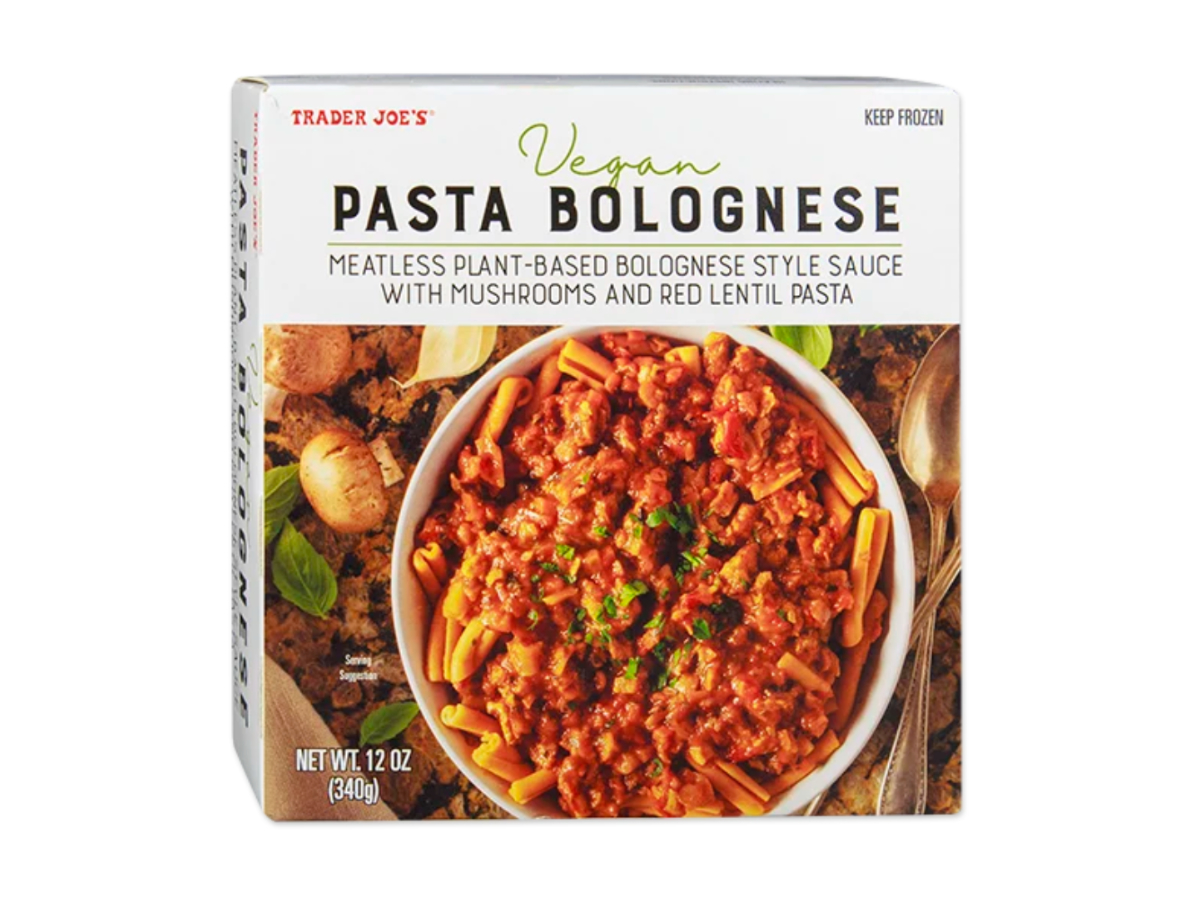 vegan pasta bolognese from trader joes