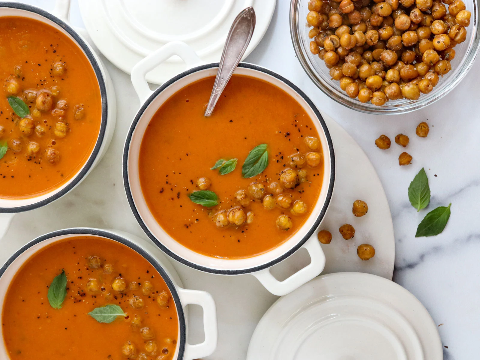roasted tomato soup with chickpeas